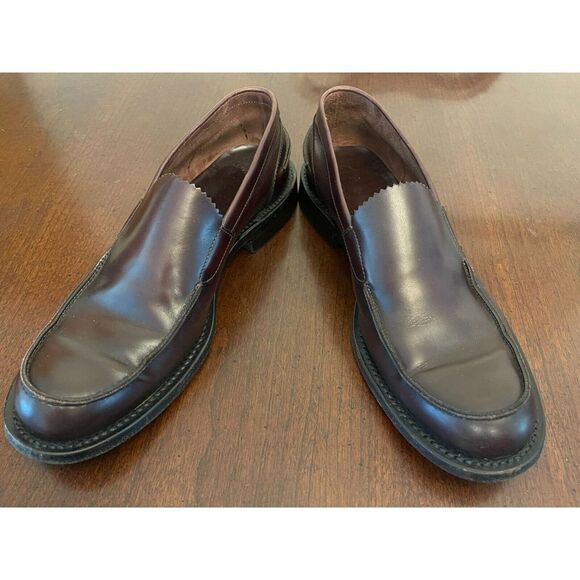 Prada‎ Brown Leather Slip On Penny Loafers Men's 8.5 - Picture 1 of 9